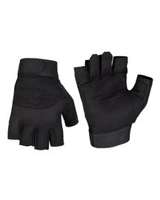 Mil-Tec SEC Leather Fingerless Gloves, Medium, Black