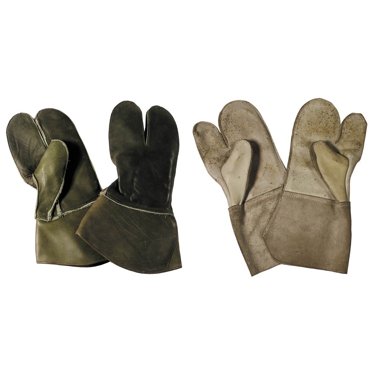 three finger leather gloves