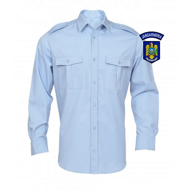  CADRES SHIRT BLOUSE WITH LONG SLEEVES, POCKETS AND EPAULETS - WOMEN - BLUE - JANDARMERIA IJJ