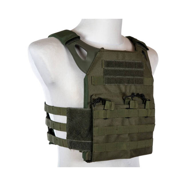  JUMER PLATE CARRIER WITH 3 M4 POCKETS AND FAKE BALLISTIC PLATES - FOLIAGE GREEN