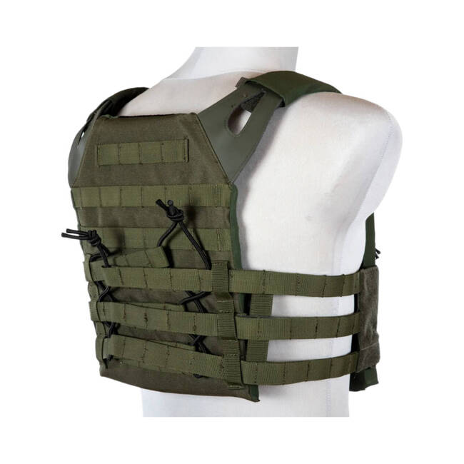  JUMER PLATE CARRIER WITH 3 M4 POCKETS AND FAKE BALLISTIC PLATES - FOLIAGE GREEN