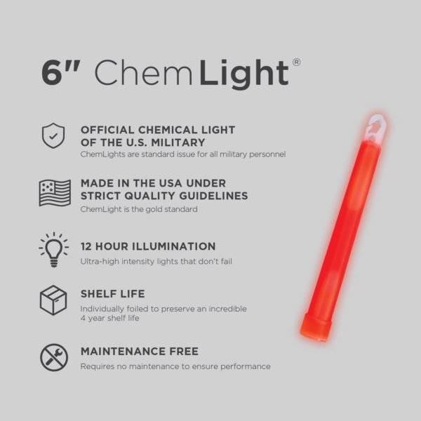 12-HOUR LIGHTSTICK - CYALUME® CHEMLIGHT - RED