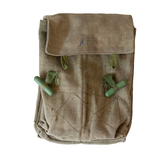 AK-47 MAGAZINE CARRIER WITH 4 COMPARTMENTS - MILITARY SURPLUS FROM ROMANIAN ARMY - VARIOUS SHADES - USED