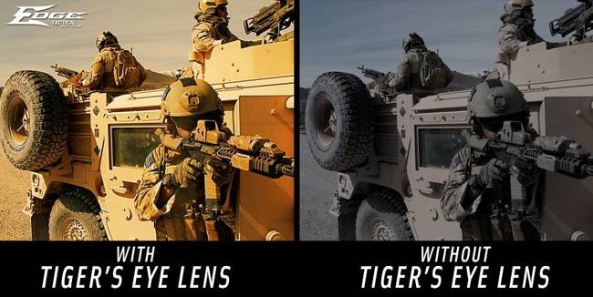 ANTI-FOG BALLISTIC EYEWEAR - "DRAGON FIRE" - Edge Tactical® - TIGER'S EYE/ORANGE