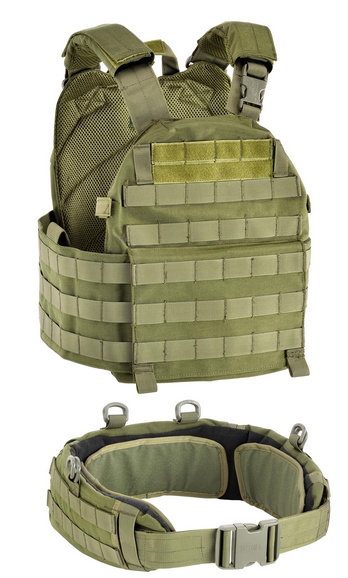 BALLISTIC PLATE CARRIER VEST - DEFCON 5® - OD GREEN