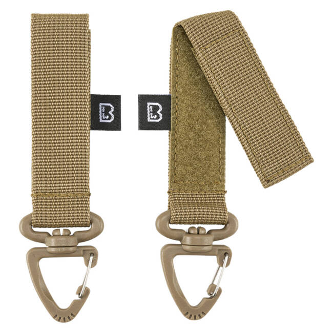 BELT CARABINER WITH LOOP - MOLLE - 2 PCS - CAMEL - BRANDIT 