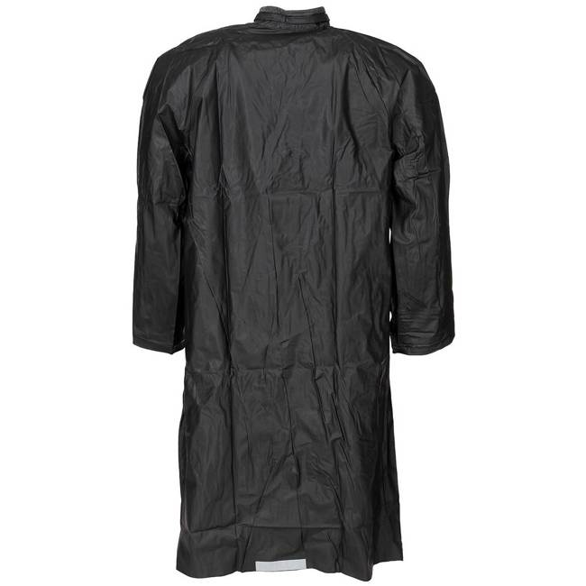 BLACK RAINCOAT - MILITARY SURPLUS FROM THE SWEDISH ARMY - LIKE NEW ( STORAGE MARKS)