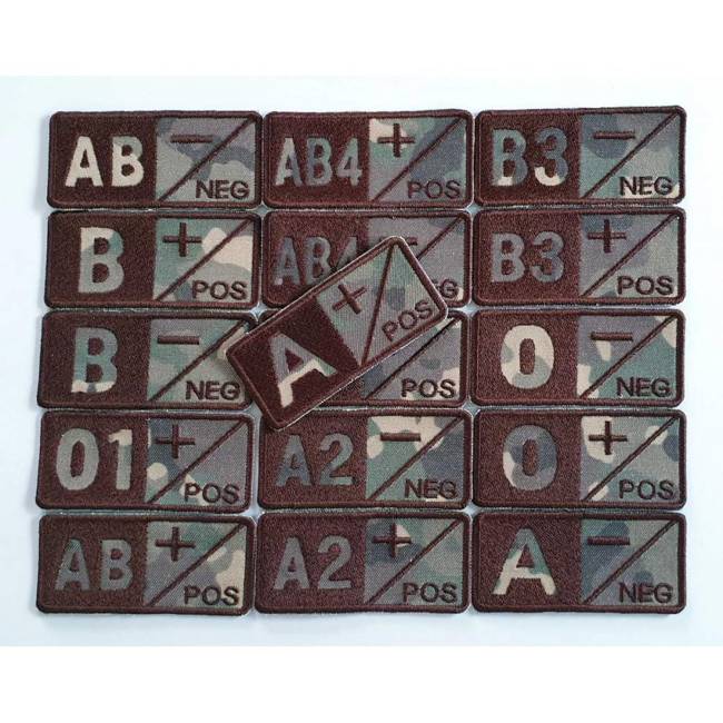 BLOOD GROUP badge to combat ground forces, with Velcro application - 7,5x3,5 cm