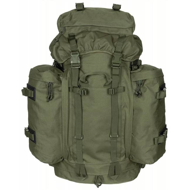 BUNDESWEHR MOUNTAIN BACKPACK - WITH 2 SIDE BAGS - 80 L - MFH® - OD GREEN