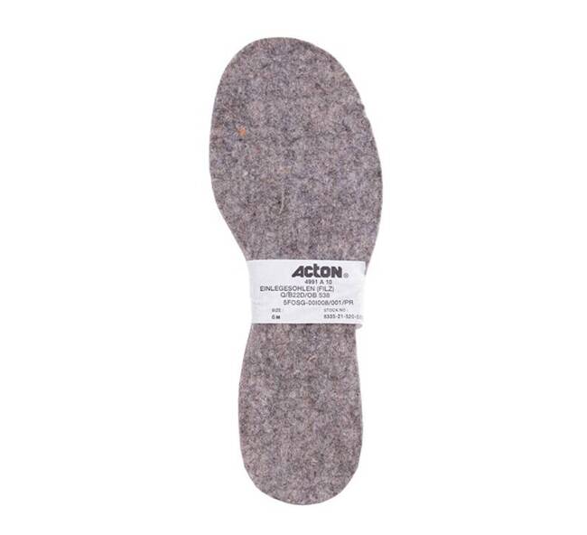 CANADIAN ′ACTON′ INSOLE FELT, GREY - SIZES (8-13) - LIKE NEW