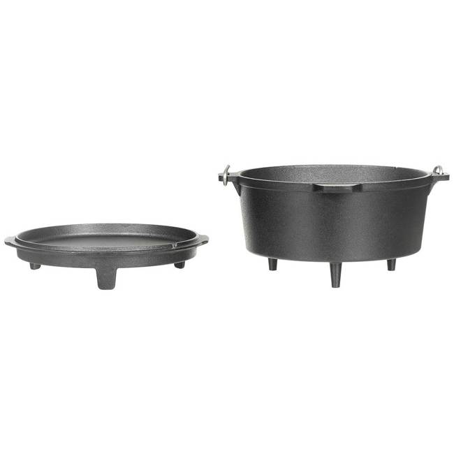 CAST IRON POT - "DUTCH OVEN" - 3.8 L - BLACK - FOX® Outdoor