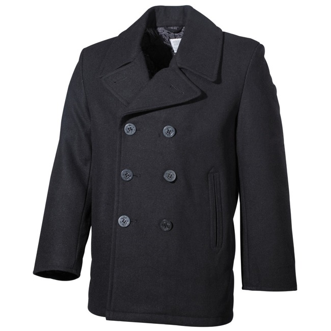 CLASSIC US MARINE PEA COAT - MFH® - BLACK