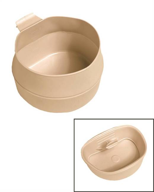 COLLAPSIBLE CUP - FOLD-A-CUP - KHAKI - 600 ML