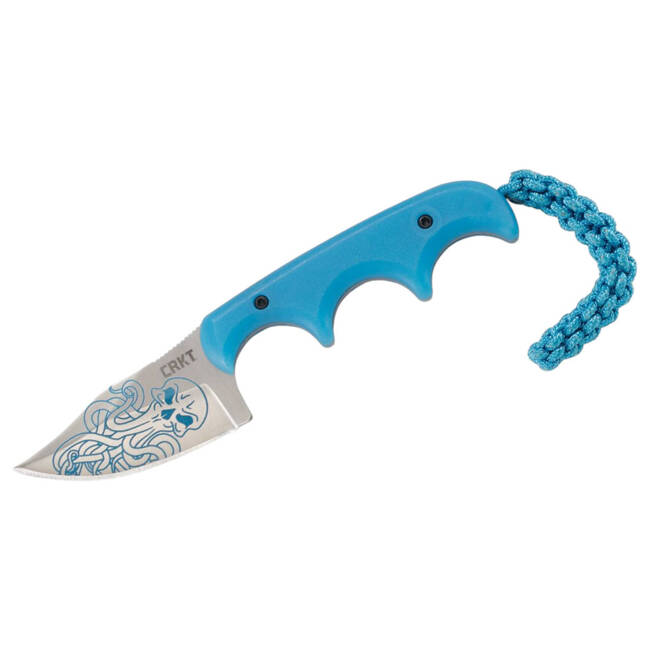 CRKT Minimalist Bowie Cthulhu Blue fixed blade knife