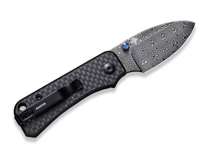 DAMASCUS KNIFE BABY BANTER G10 CF BLACK - CIVIVI