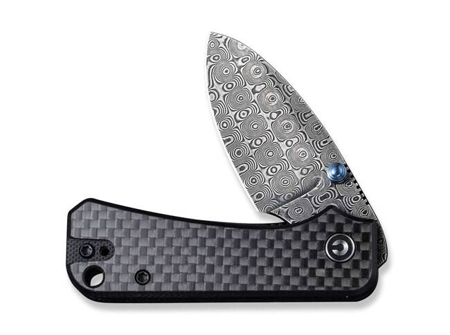 DAMASCUS KNIFE BABY BANTER G10 CF BLACK - CIVIVI