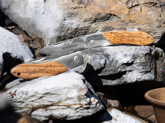 DAMASCUS KNIFE CAVEMAN - MAGNUM BY BOKER