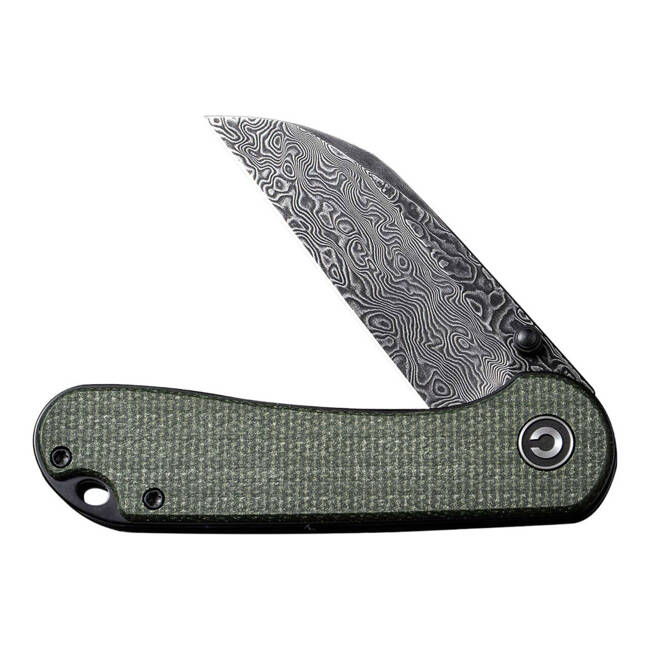 DAMASCUS KNIFE ELEMENTUM MICARTA GREEN - CIVIVI