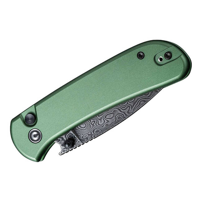 DAMASCUS KNIFE QUBIT ALUMINUM GREEN - CIVIVI