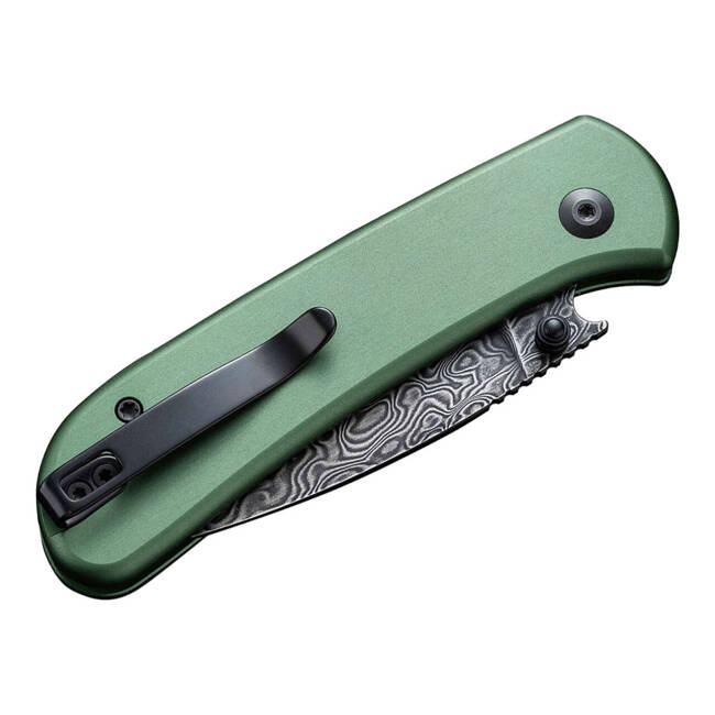 DAMASCUS KNIFE QUBIT ALUMINUM GREEN - CIVIVI