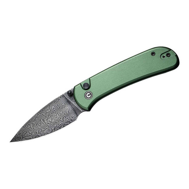 DAMASCUS KNIFE QUBIT ALUMINUM GREEN - CIVIVI