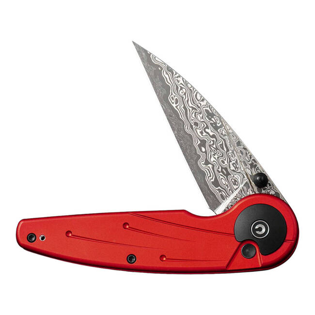 DAMASCUS KNIFE STARFLARE ALUMINUM RED DAMASCUS - CIVIVI