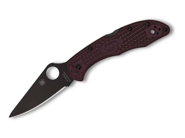 "Delica 4 Lightweight Micro-Melt PD#1 Black Blade Sprint Run" POCKET KNIFE - SPYDERCO