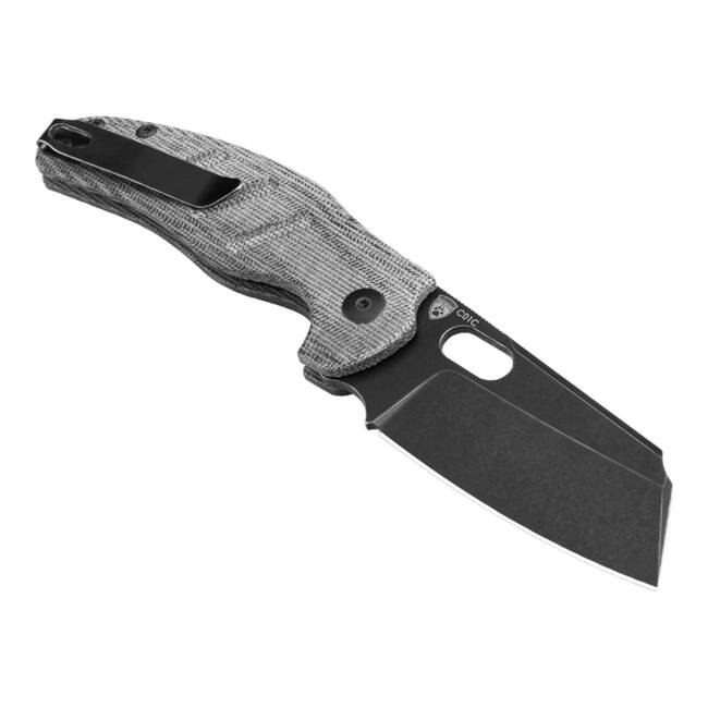 EDC KNIFE SHEEPDOG C01C MICARTA BLACK BUTTON LOCK - KIZER