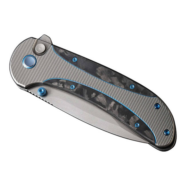 EDC KNIFE ZIZZIT TITANIUM GREY MARBLE CF - WE KNIFE