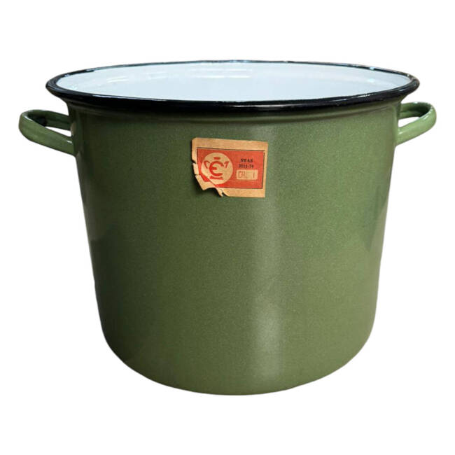 ENAMELED POT - 15L - ROMANIAN ARMY MILITARY SURPLUS - IN GOOD CONDITION 