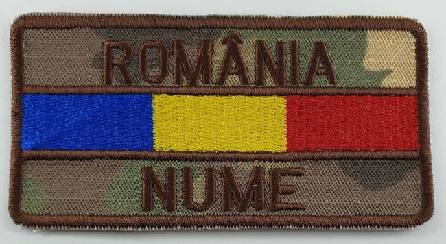 Ecuson nominal cu ROMANIA si drapel