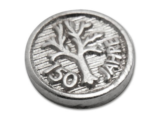 Emblem 6,5 mm nickel-plated 150 years - Böker