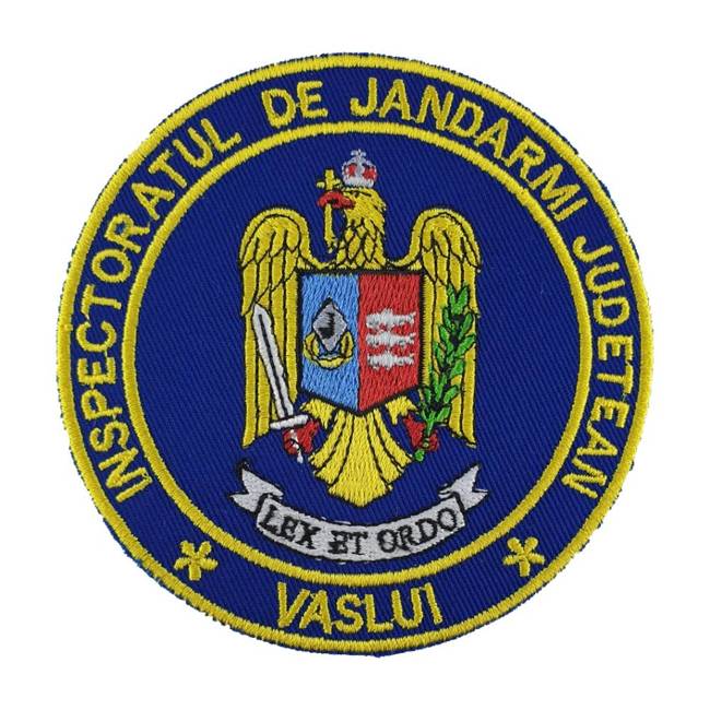 Emblema Inspectoratul de Jandarmi Judetean Vaslui, emblema IJJ VASLUI, cu aplicare termica