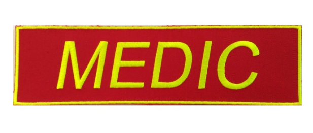 Emblema MEDIC-SMURD spate-vernil-neon cu aplicare prin coasere