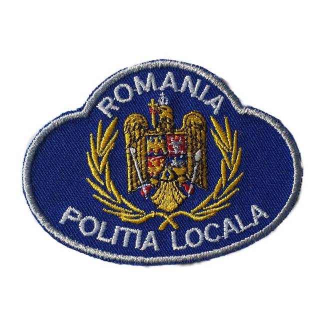 Emblema brodata coifura Politia Locala - model 2, cu aplicare termica