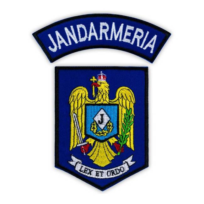 Emblema brodata maneca Jandarmeria, cu aplicare prin coasere