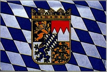 FLAG (61 x91) cm with wooden stick BAVARIA HERALDRY