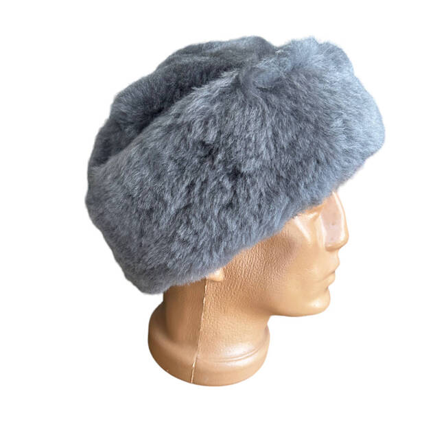 Fur hat for women, Cold War era, Romanian Army Surplus - Gray