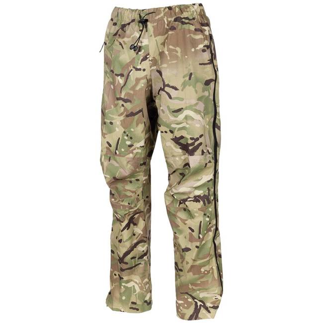 GB RAIN PANTS - "LIGHTWEIGHT" - 3 LAYER LAMINATE - MTP CAMO - LIKE NEW