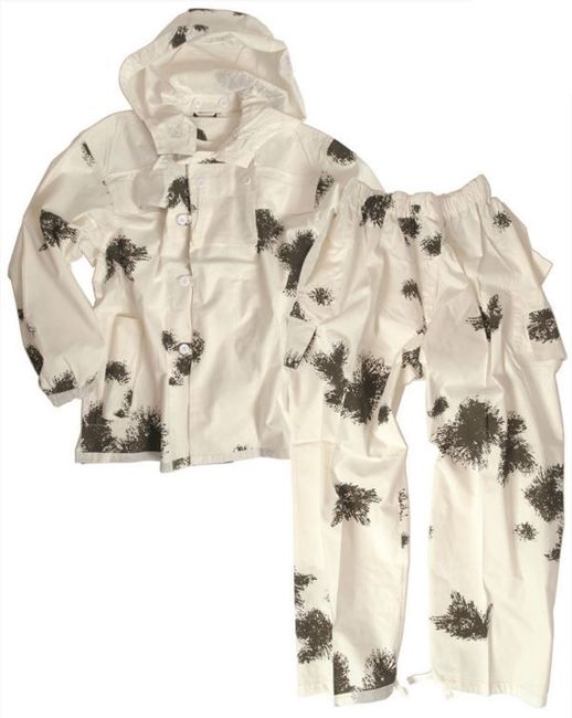 GERMAN COTTON 2-PC. SNOW CAMO SUIT