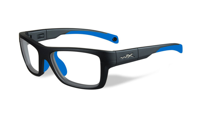 Glasses - Wileyx - CRUSH Clear Matte Grey/Blue Frame