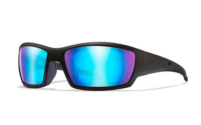 Glasses - Wileyx - TIDE Polarized Blue Mirror Gloss Black Frame