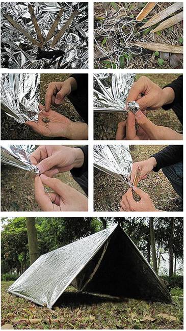 INSULATED ALUMINIUM FOIL FOR THERMAL PROTECTION AND EMERGENCY SHELTER - RESCUE, EMERGENCY AND SURVIVAL BLANKET - 210 x 160 CM