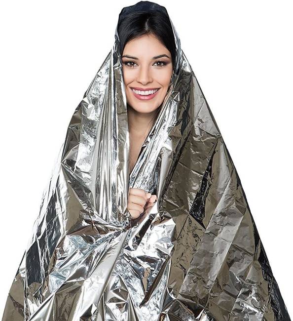 INSULATED ALUMINIUM FOIL FOR THERMAL PROTECTION AND EMERGENCY SHELTER - RESCUE, EMERGENCY AND SURVIVAL BLANKET - 210 x 160 CM