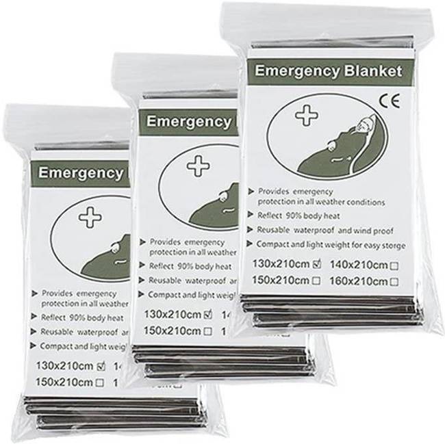 INSULATED ALUMINIUM FOIL FOR THERMAL PROTECTION AND EMERGENCY SHELTER - RESCUE, EMERGENCY AND SURVIVAL BLANKET - 210 x 160 CM