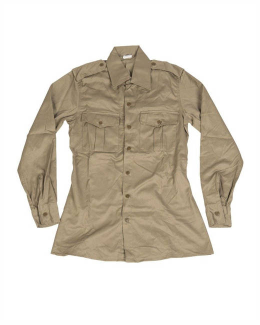 ITALIAN SHIRT - KHAKI - MILITARY SURPLUS - LIKE NEW - SIZES S-M