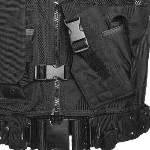 JANDARMERIA TACTICAL VEST - WITH NET AND BELT - BLACK