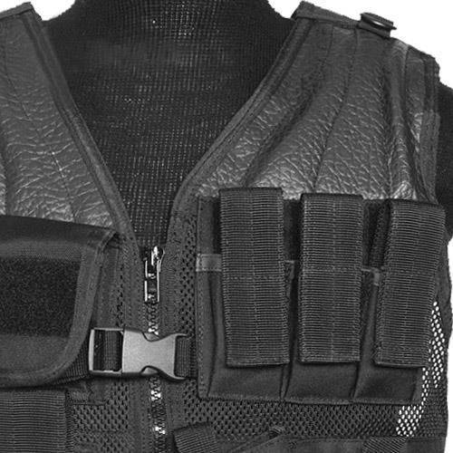 JANDARMERIA TACTICAL VEST - WITH NET AND BELT - BLACK