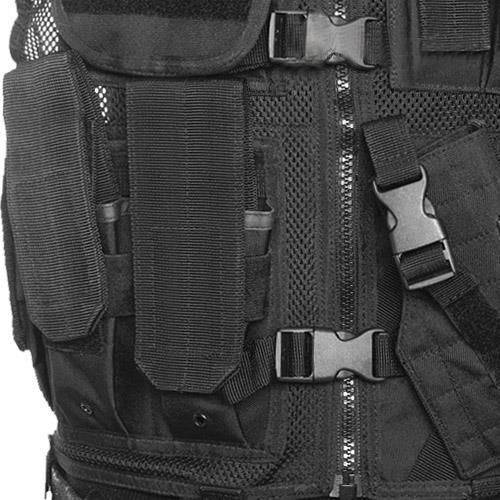 JANDARMERIA TACTICAL VEST - WITH NET AND BELT - BLACK