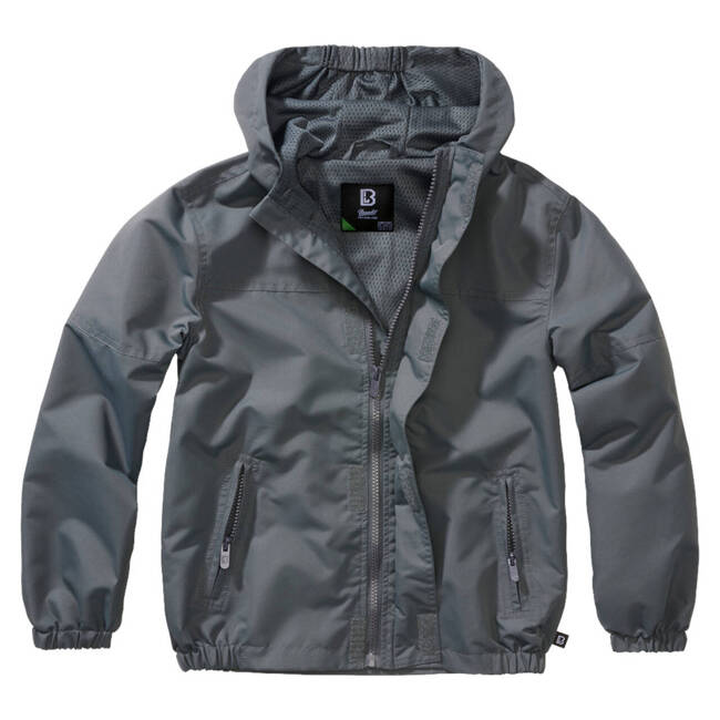 KIDS SUMMER JACKET WITH FRONT ZIPPER - WINDBREAKER - ANTHRACITE - BRANDIT